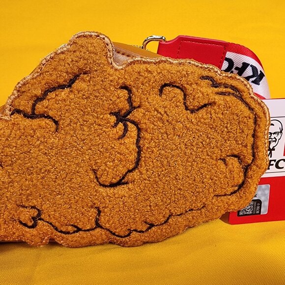 Loungefly KFC Fried Chicken Drumstick Sherpa Crossbody Bag Fast Food NEW - Picture 3 of 12
